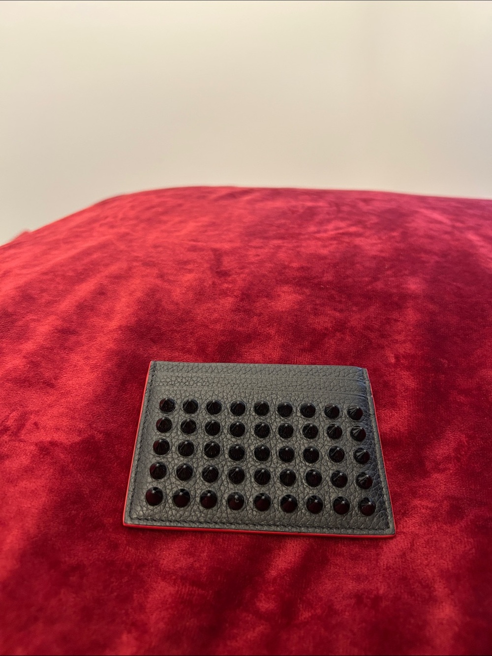 Christian Louboutin Black Studded Leather Card Holder